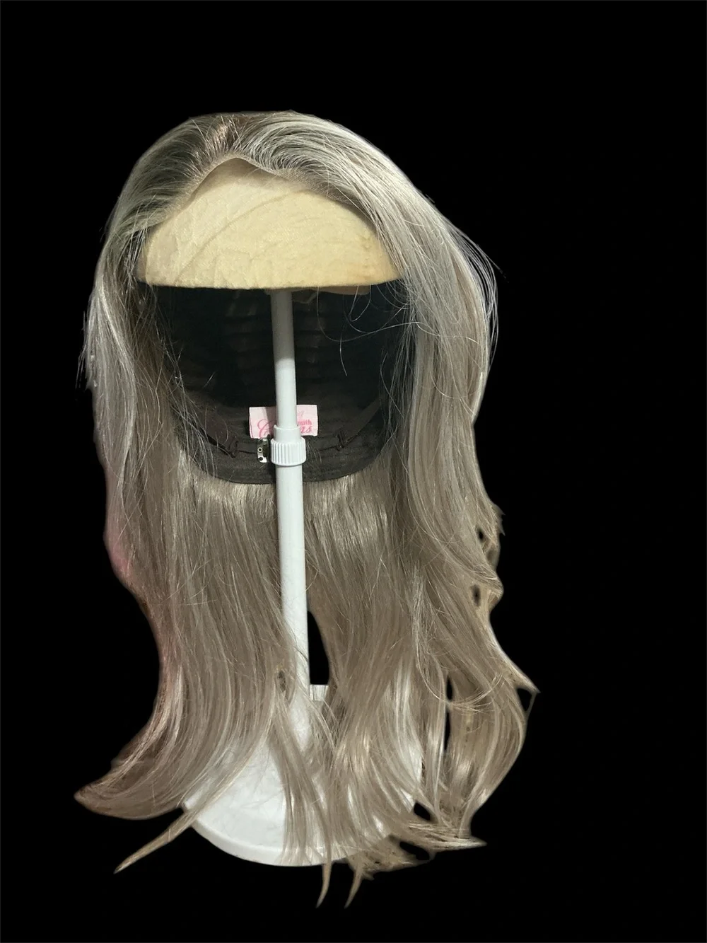 Female Long Lace Front Wig. CSC Halsey Frost Blonde Mono